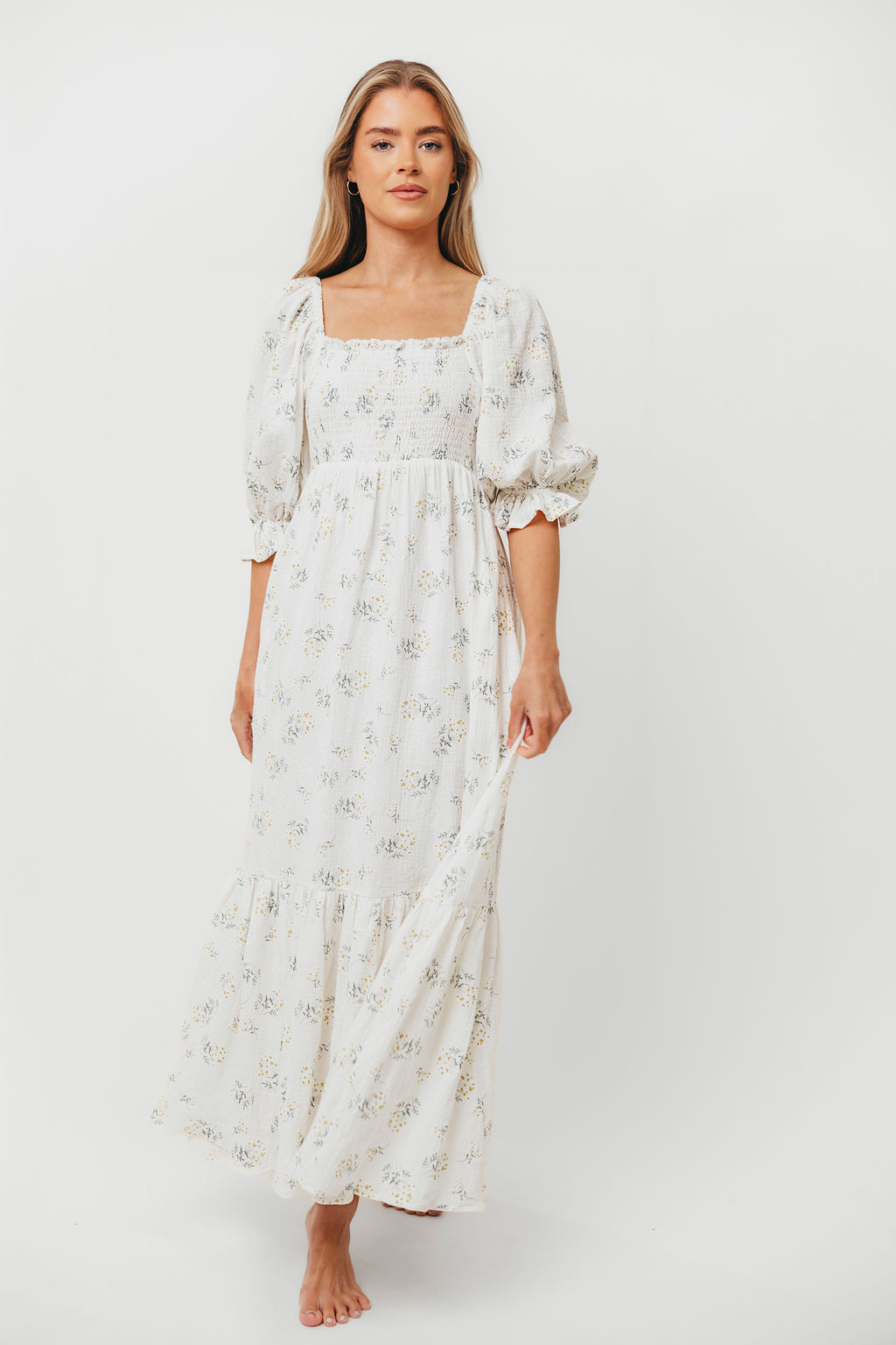 Livvy 100% Cotton Maxi Dress in Chamomile - Bump Friendly & Inclusive Sizing