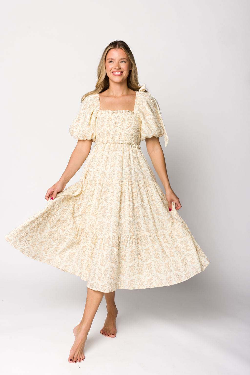 Elena Toile Print Midi Dress