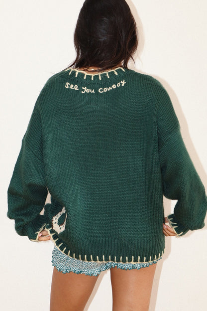 Clyde Horse Sweater in Green