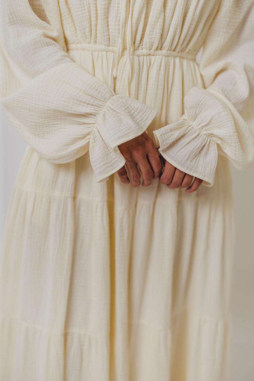 Golden Hour 100% Cotton Maxi Dress in Cream - Bump Friendly