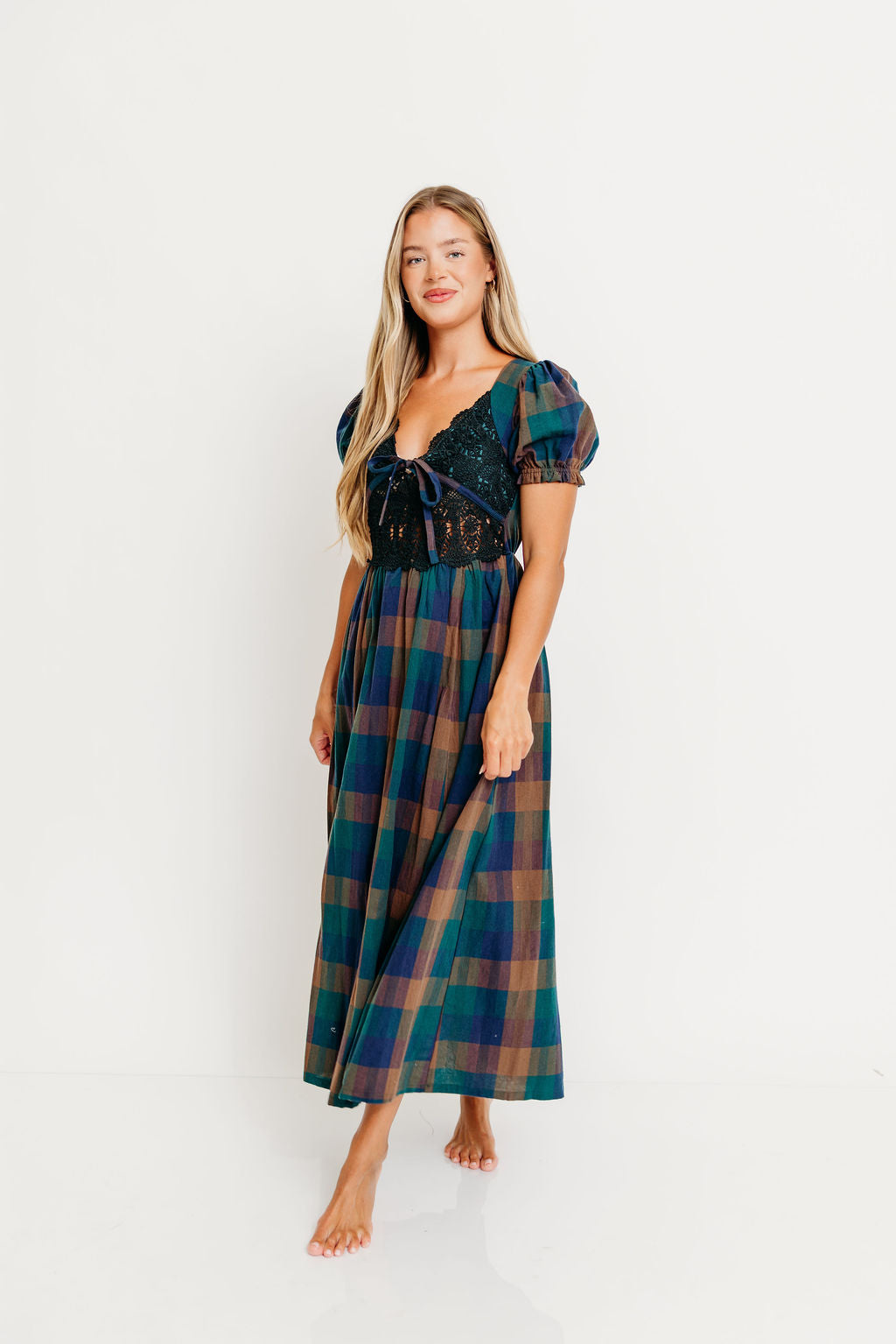 Alexandra Midi Dress in Pine