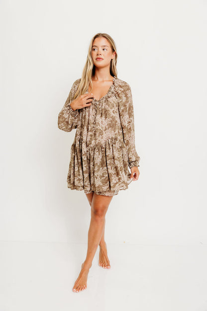 Rylon Romper in Olive Brown