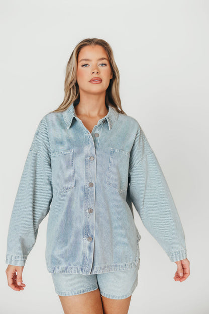 Jayme Shorts in Denim/White
