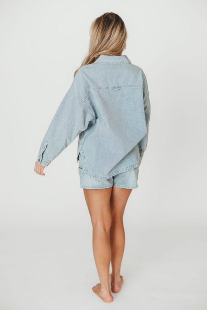 Jayme Shorts in Denim/White
