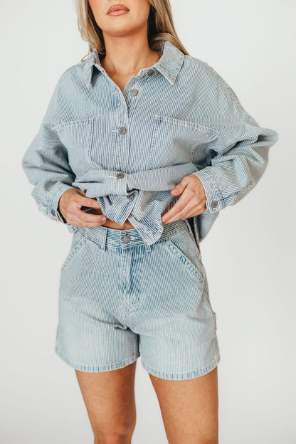 Jayme Shorts in Denim/White
