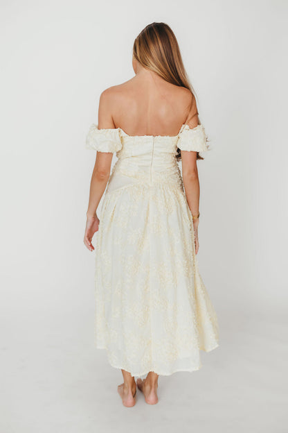 Gracie Embellished Midi Dress in Butter