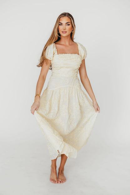 Gracie Embellished Midi Dress in Butter