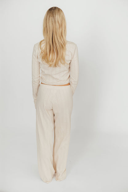 Miller 100% Cotton Pointelle Pants in Cream