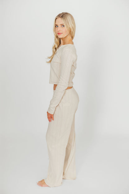 Miller 100% Cotton Pointelle Pants in Cream