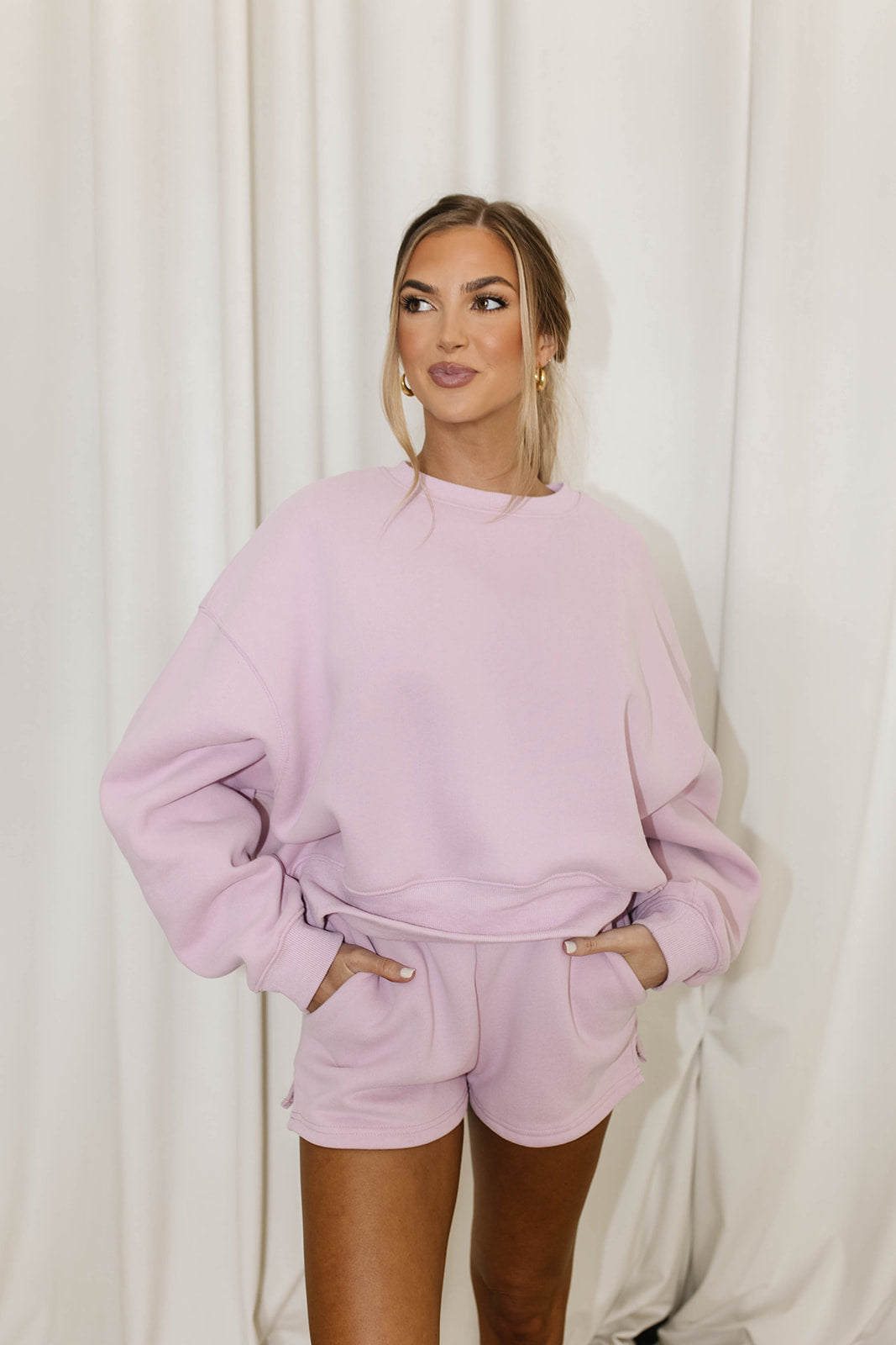 Comfy Cozy Sweatshirt in Lilac - Bottoms Sold Separately