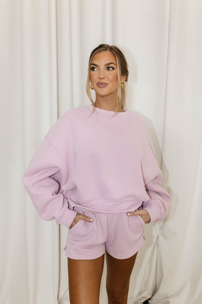 Comfy Cozy Sweatshirt in Lilac - Bottoms Sold Separately