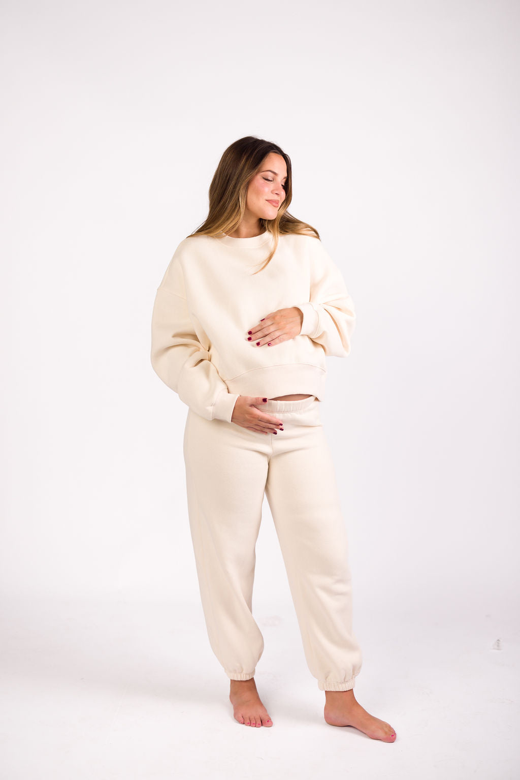Comfy Cozy Sweatpants in Cream - Top Sold Separately
