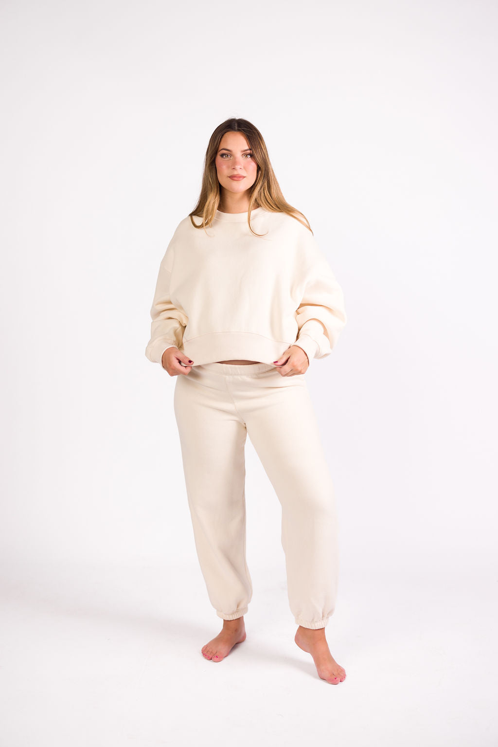 Comfy Cozy Sweatpants in Cream - Top Sold Separately