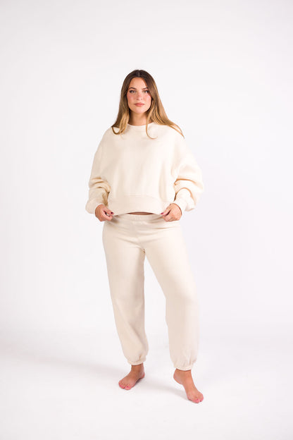 Comfy Cozy Sweatpants in Cream - Top Sold Separately