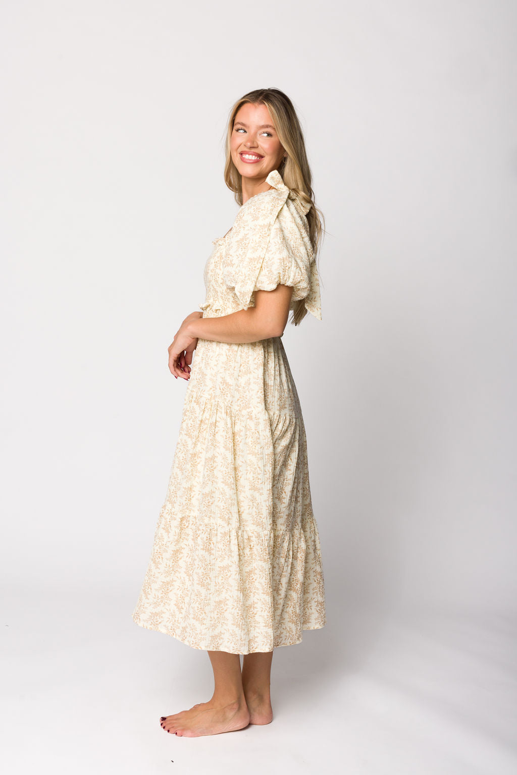 Elena Toile Print Midi Dress