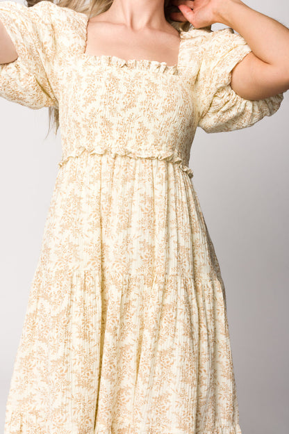 Elena Toile Print Midi Dress