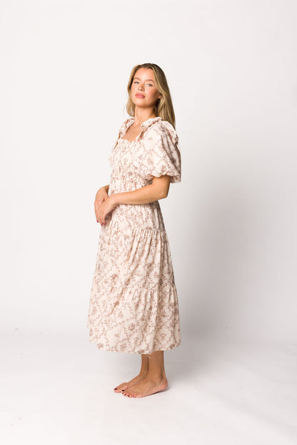 Elena Toile Print Midi Dress
