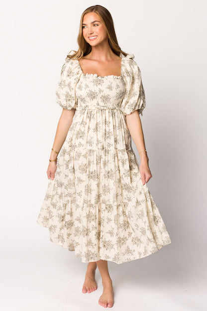 Elena Toile Print Midi Dress